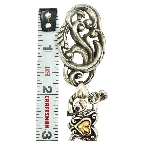 Brighton Silver Tone Braided Chain Belt Heart Charm Medium (M) ✨ Brighton Silver Tone Braided Chain Belt Heart Charm Medium  main image 3